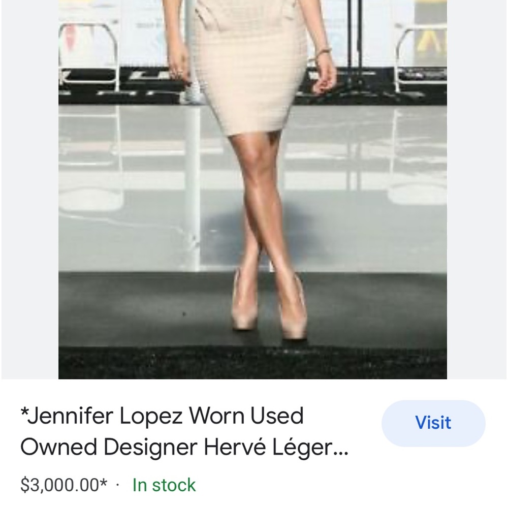 💋HERVE LEGER Dress bandage ivory RARE Authentic NWT Velvet print pleated MED - Picture 4 of 10